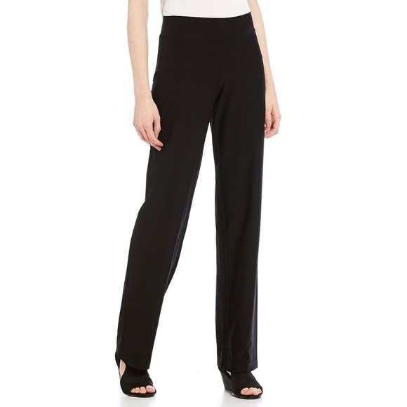 Eileen Fisher Pants - Eileen Fisher Black Pull-On Straight Leg Pants M